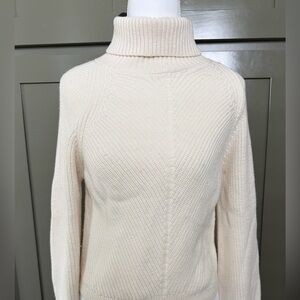 Anthropologie Cream Turtleneck Sweater- Size S